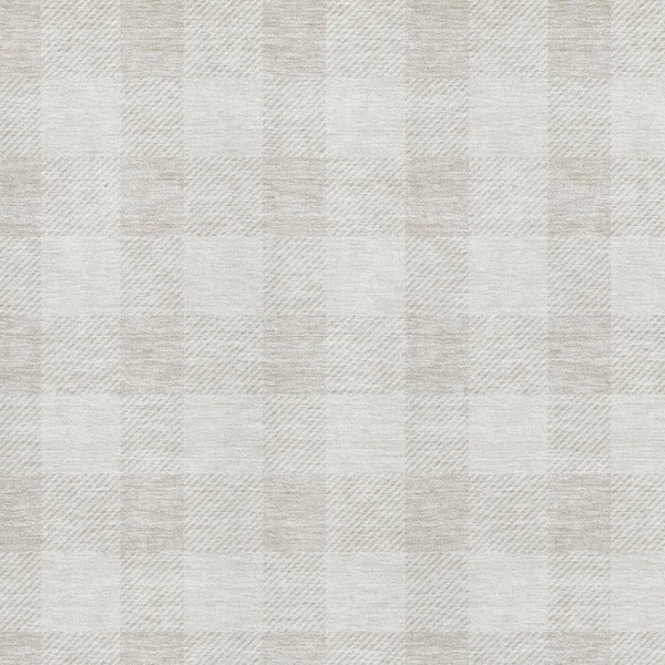 HomeRoots 9' X 12' Classic Ivory and Beige Plaid Washable Area Rug with UV Protection for Busy Homes 673386