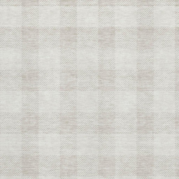 HomeRoots 10' X 14' Ivory And Beige Plaid Washable Area Rug - Durable, Stain Resistant, UV Protected Elegance 673387