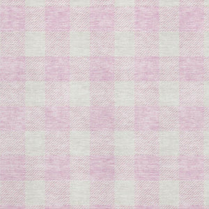 HomeRoots 8' X 10' Pink and Ivory Plaid Washable Area Rug with UV Protection, Stain-Resistant, Non-Slip Backing 673403