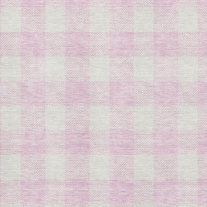 HomeRoots 9' X 12' Pink And Ivory Plaid Washable Area Rug - Durable, Stylish, UV Protected for High-Traffic Spaces 673404