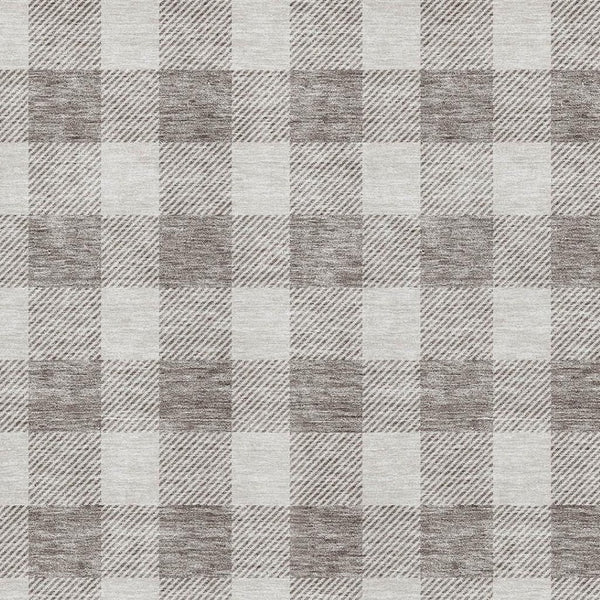 HomeRoots 8' X 10' Taupe and Ivory Plaid Washable Area Rug - Durable, Stylish, UV-Protected for High-Traffic Spaces 673421