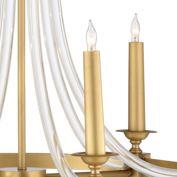 Wildwood Prospect Antique Brass Chandelier With 6 Lights And Clear Acrylic Rods For Dining Or Foyer Elegance 67343