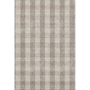 HomeRoots 8' X 10' Washable Beige & Ivory Plaid Area Rug with UV Protection - Durable, Stylish, Easy Care! 673439