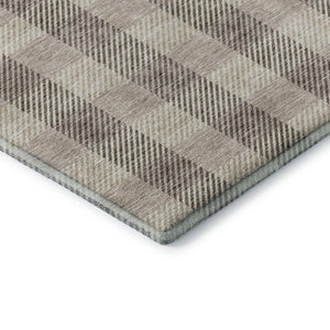 HomeRoots 8' X 10' Washable Beige & Ivory Plaid Area Rug with UV Protection - Durable, Stylish, Easy Care! 673439