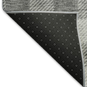 HomeRoots 8' X 10' Gray and Ivory Plaid Washable Area Rug - Durable, Stain-Resistant, UV Protected for All Spaces 673457
