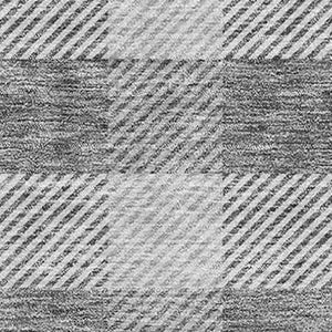 HomeRoots 8' X 10' Gray and Ivory Plaid Washable Area Rug - Durable, Stain-Resistant, UV Protected for All Spaces 673457