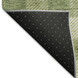 HomeRoots 9' X 12' Green & Ivory Plaid Area Rug - Durable, Washable, UV-Protected for Stylish High-Traffic Spaces 673464