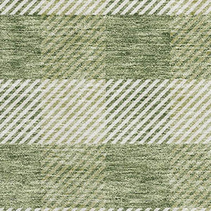 HomeRoots 9' X 12' Green & Ivory Plaid Area Rug - Durable, Washable, UV-Protected for Stylish High-Traffic Spaces 673464