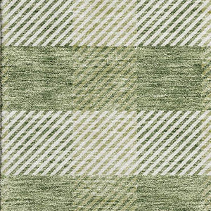 HomeRoots 10' X 14' Green And Ivory Plaid Washable Area Rug – Durable, Stain-Resistant & UV Protected Design 673465