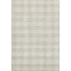 HomeRoots 8' X 10' Ivory And Beige Plaid Washable Area Rug - Durable, UV-Protected, Stain-Resistant Design! 673469