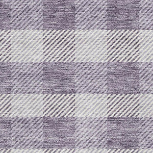 HomeRoots 5' X 8' Stylish Lavender & Ivory Plaid Washable Area Rug - Kid & Pet Friendly with UV Protection 673473