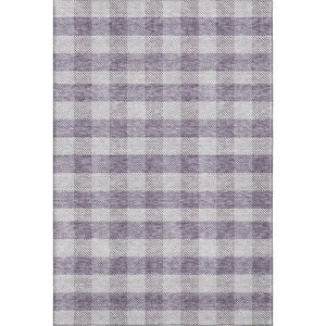 HomeRoots 10' X 14' Elegant Lavender and Ivory Plaid Area Rug – Washable, UV Protected, Perfect for Families! 673477