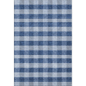 HomeRoots 10' X 14' Navy Blue and Ivory Plaid Area Rug – Durable, Washable, UV-Protected for Busy Homes! 673483
