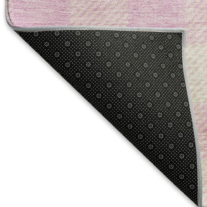 HomeRoots 8' X 10' Pink and Ivory Plaid Area Rug - Durable, Washable, UV-Protected, Stylish for High-Traffic Spaces 673487