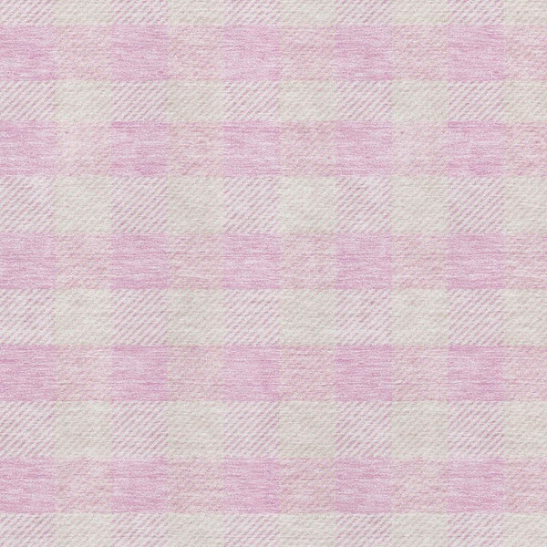 HomeRoots 8' X 10' Pink and Ivory Plaid Area Rug - Durable, Washable, UV-Protected, Stylish for High-Traffic Spaces 673487