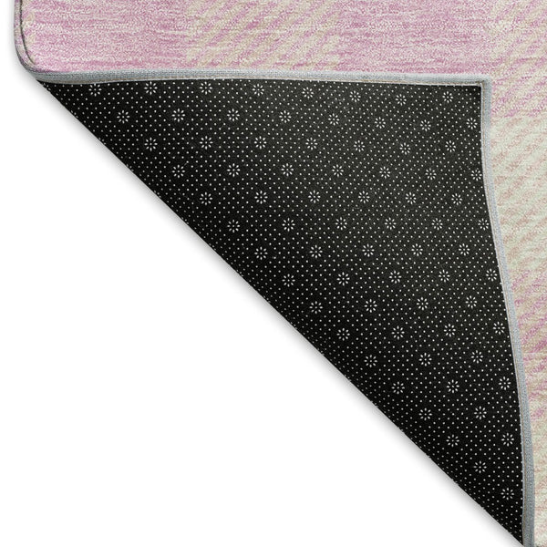 HomeRoots 9' X 12' Pink Plaid Area Rug - Washable, UV Protected, Durable & Stain Resistant for High-Traffic Areas 673488