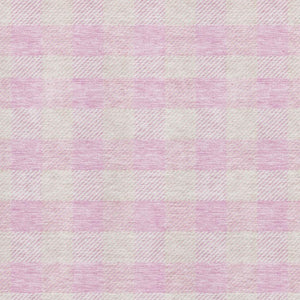 HomeRoots 9' X 12' Pink Plaid Area Rug - Washable, UV Protected, Durable & Stain Resistant for High-Traffic Areas 673488