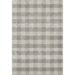 HomeRoots 8' X 10' Taupe & Ivory Plaid Area Rug - Washable, UV-Protected, Perfect for Family Spaces & More! 673493