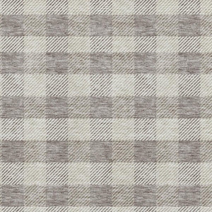 HomeRoots 9' X 12' Taupe & Ivory Plaid Washable Area Rug - Durable, Stylish, Stain Resistant & UV Protected! 673494