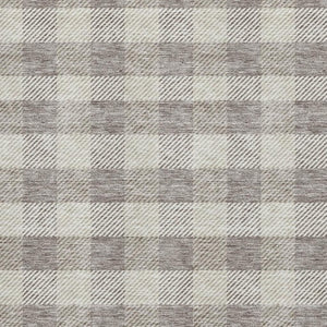 HomeRoots 10' X 14' Taupe and Ivory Plaid Area Rug - Washable, UV Protected, Stain Resistant for Easy Care! 673495