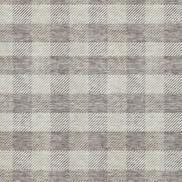 HomeRoots 10' X 14' Taupe and Ivory Plaid Area Rug - Washable, UV Protected, Stain Resistant for Easy Care! 673495