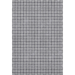 HomeRoots 10' X 14' Black and Ivory Geometric Area Rug - Washable, UV-Protected, Perfect for Busy Homes! 673507