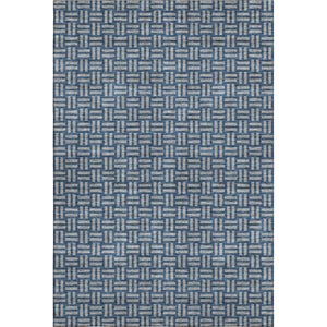 HomeRoots 5' X 8' Blue And Gray Abstract Geometric Area Rug - Stylish, Washable, UV-Protected & Durable Design 673509