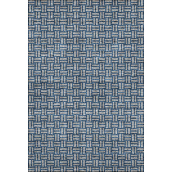 HomeRoots 5' X 8' Blue And Gray Abstract Geometric Area Rug - Stylish, Washable, UV-Protected & Durable Design 673509
