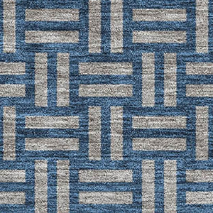 HomeRoots 8' X 10' Stylish Blue and Gray Abstract Geometric Washable Area Rug with UV Protection & Comfort 673511