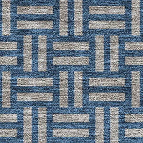 HomeRoots 8' X 10' Stylish Blue and Gray Abstract Geometric Washable Area Rug with UV Protection & Comfort 673511