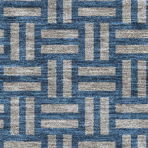 HomeRoots 9' X 12' Blue and Gray Abstract Geometric Area Rug - Durable, Washable, UV-Protected for High-Traffic Homes 673512
