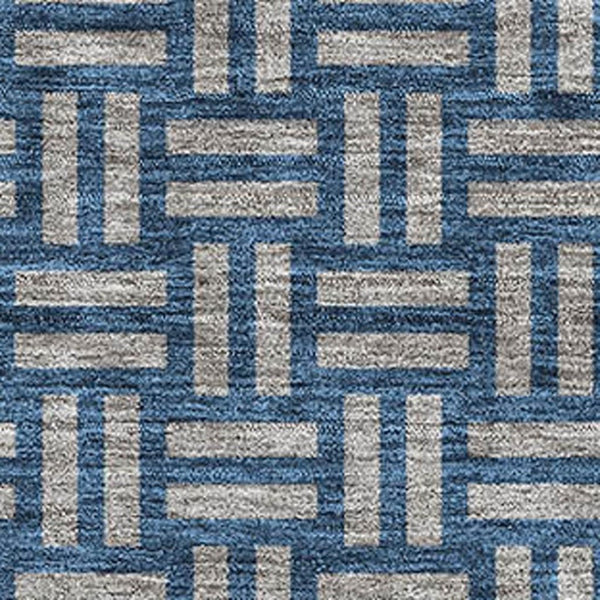 HomeRoots 9' X 12' Blue and Gray Abstract Geometric Area Rug - Durable, Washable, UV-Protected for High-Traffic Homes 673512