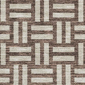 HomeRoots 5' X 8' Stylish Brown & Beige Abstract Geometric Area Rug – Washable, UV-Protected, Pet-Friendly Design! 673515