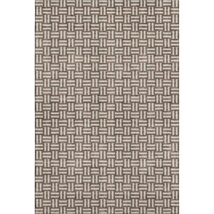 HomeRoots 8' X 10' Washable Brown & Beige Abstract Geometric Area Rug with UV Protection for Busy Homes 673517