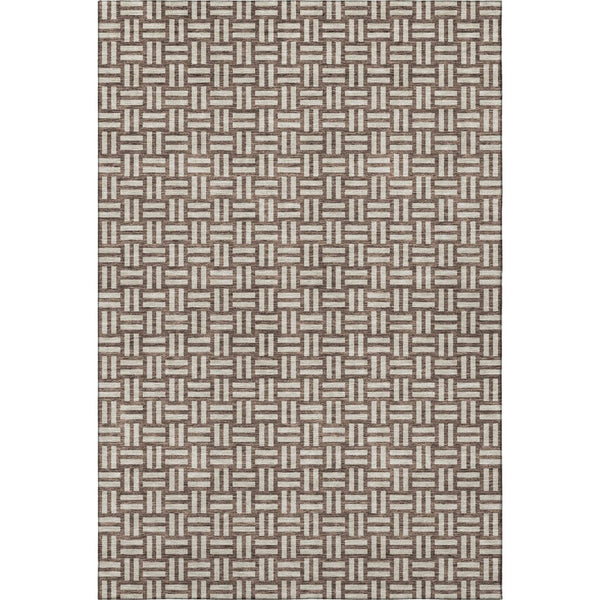 HomeRoots 10' Modern Brown & Beige Abstract Geometric Area Rug - Washable, UV Protected & Stain Resistant! 673519