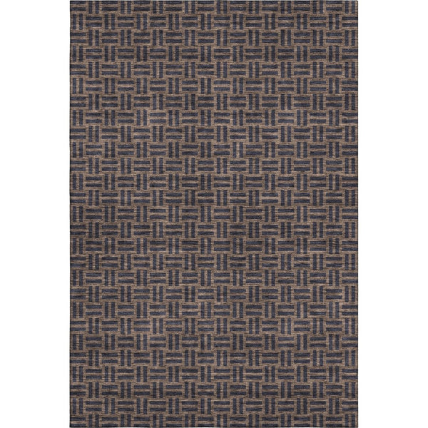 HomeRoots 9' X 12' Chocolate Gray Abstract Geometric Area Rug - Washable, UV Protected, Stylish & Durable Decor 673524
