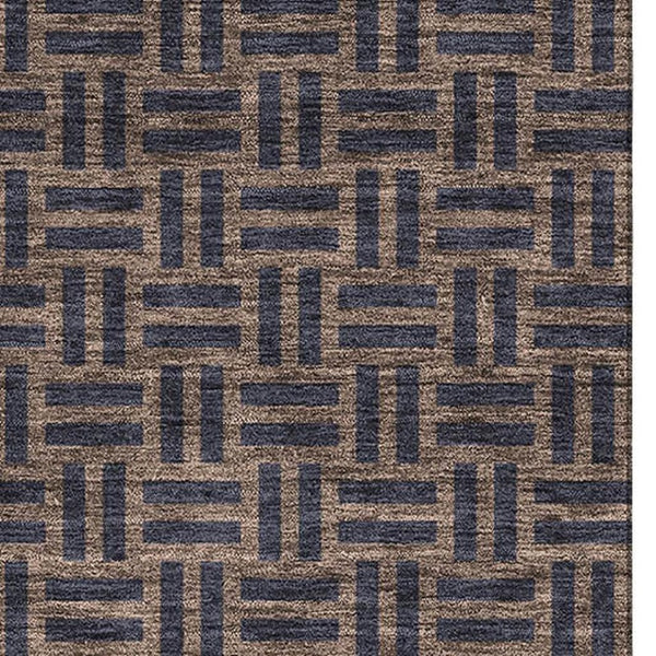 HomeRoots 9' X 12' Chocolate Gray Abstract Geometric Area Rug - Washable, UV Protected, Stylish & Durable Decor 673524
