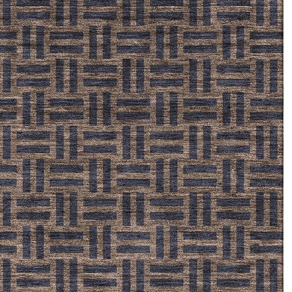 HomeRoots 9' X 12' Chocolate Gray Abstract Geometric Area Rug - Washable, UV Protected, Stylish & Durable Decor 673524