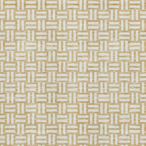 HomeRoots 5' X 8' Gold And Ivory Abstract Geometric Area Rug - Stylish, Washable, UV Protected for Busy Homes 673527
