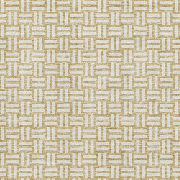 HomeRoots 5' X 8' Gold And Ivory Abstract Geometric Area Rug - Stylish, Washable, UV Protected for Busy Homes 673527