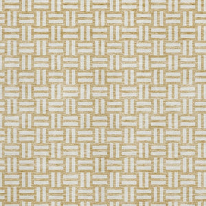 HomeRoots 10' X 14' Gold And Ivory Abstract Geometric Area Rug – Washable, Stain-Resistant, UV Protected! 673531
