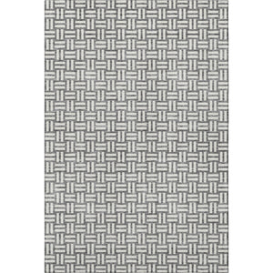 HomeRoots 5' X 8' Gray and Ivory Abstract Geometric Rug – Washable, Stain Resistant, UV Protected for Easy Care 673533