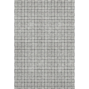 HomeRoots 9' X 12' Gray And Ivory Abstract Geometric Area Rug - Washable, Durable, UV Protected for Homes 673536