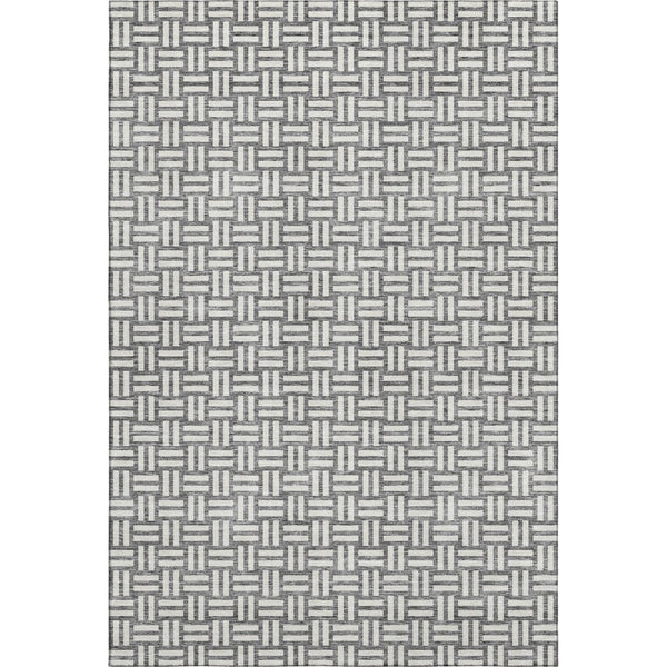 HomeRoots 9' X 12' Gray And Ivory Abstract Geometric Area Rug - Washable, Durable, UV Protected for Homes 673536