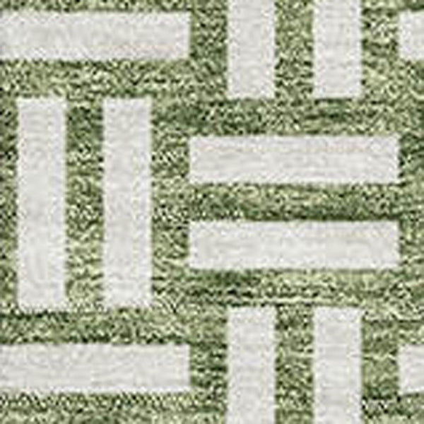 HomeRoots 5' X 8' Modern Green and Ivory Abstract Geometric Area Rug – Washable, UV Protected, Pet Friendly! 673539