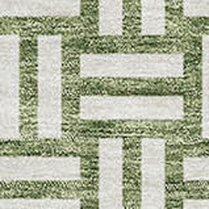 HomeRoots 8' x 10' Stylish Green & Ivory Geometric Area Rug - Washable, UV Protected, Perfect for High-Traffic Areas 673541