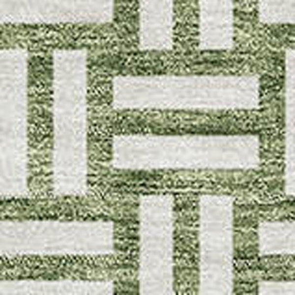 HomeRoots 8' x 10' Stylish Green & Ivory Geometric Area Rug - Washable, UV Protected, Perfect for High-Traffic Areas 673541