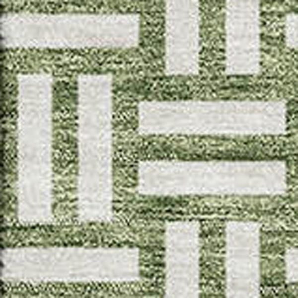 HomeRoots 10' X 14' Green and Ivory Washable Area Rug - Modern Geometric Design with UV Protection & Durability 673543