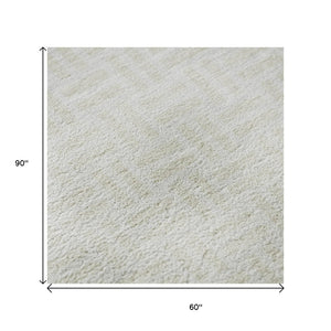 HomeRoots 5' X 8' Stylish Ivory & Beige Abstract Geometric Area Rug – Washable, Stain-Resistant, UV Protected! 673545