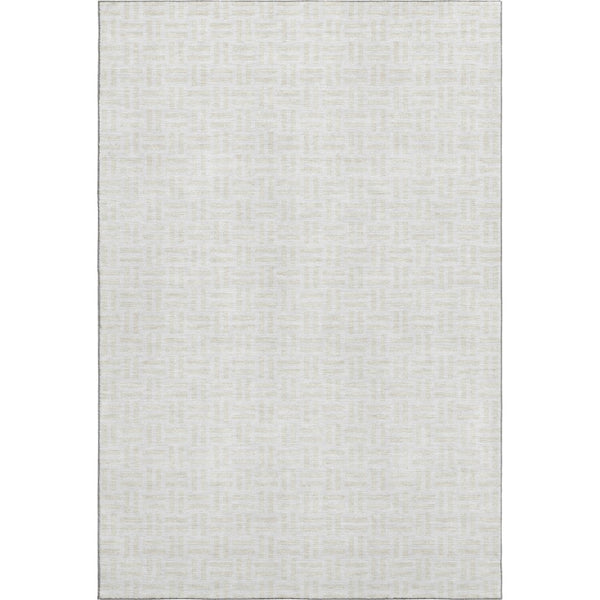 HomeRoots 8' X 10' Ivory and Beige Abstract Geometric Washable Area Rug for Stylish, Durable, Family Living Spaces 673547